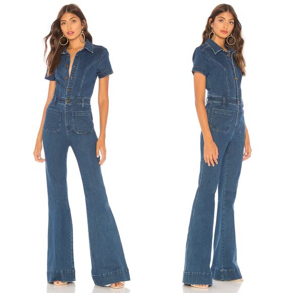 Show Me Your Mumu Everhart Jumpsuit Lunar Blue - Picture 1 of 9